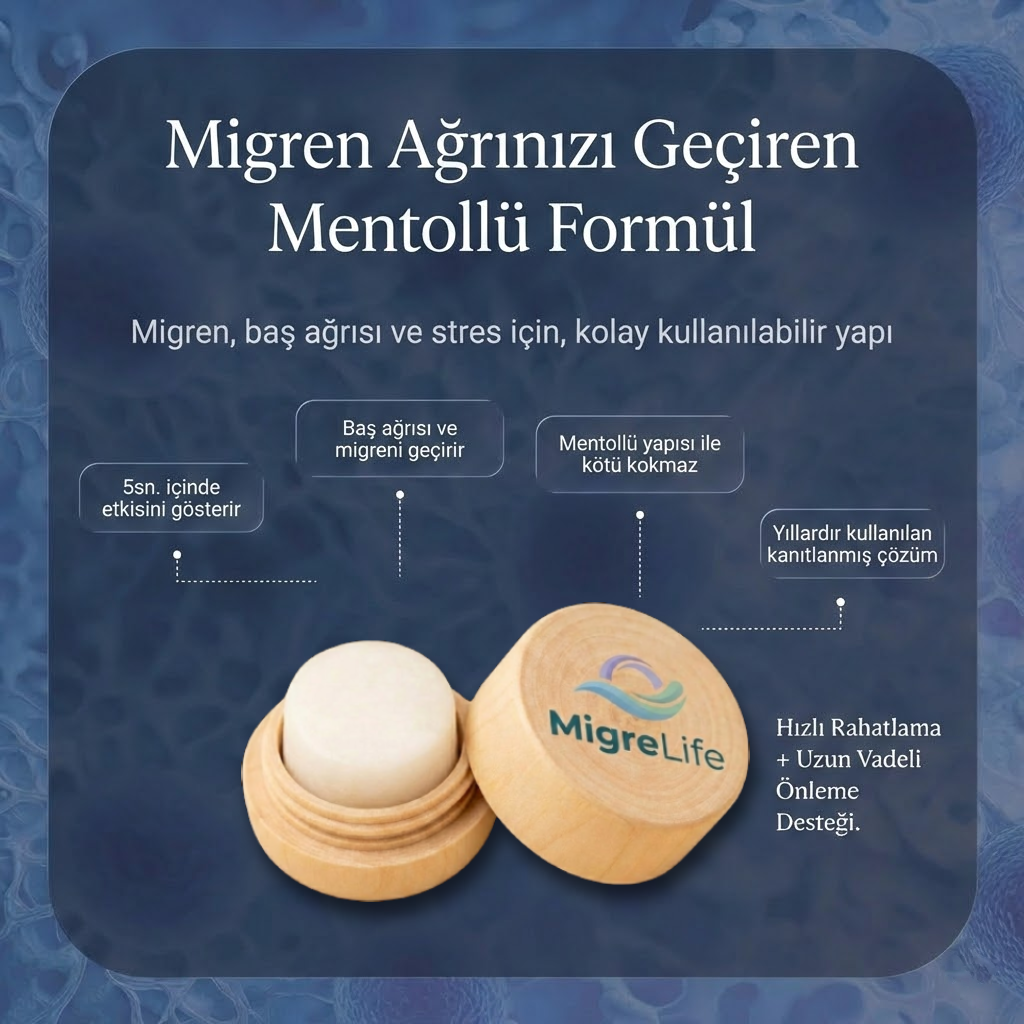 MigreLife - Migren ve Baş Ağrısı İçin Rahatlatıcı Mentollü Taş
